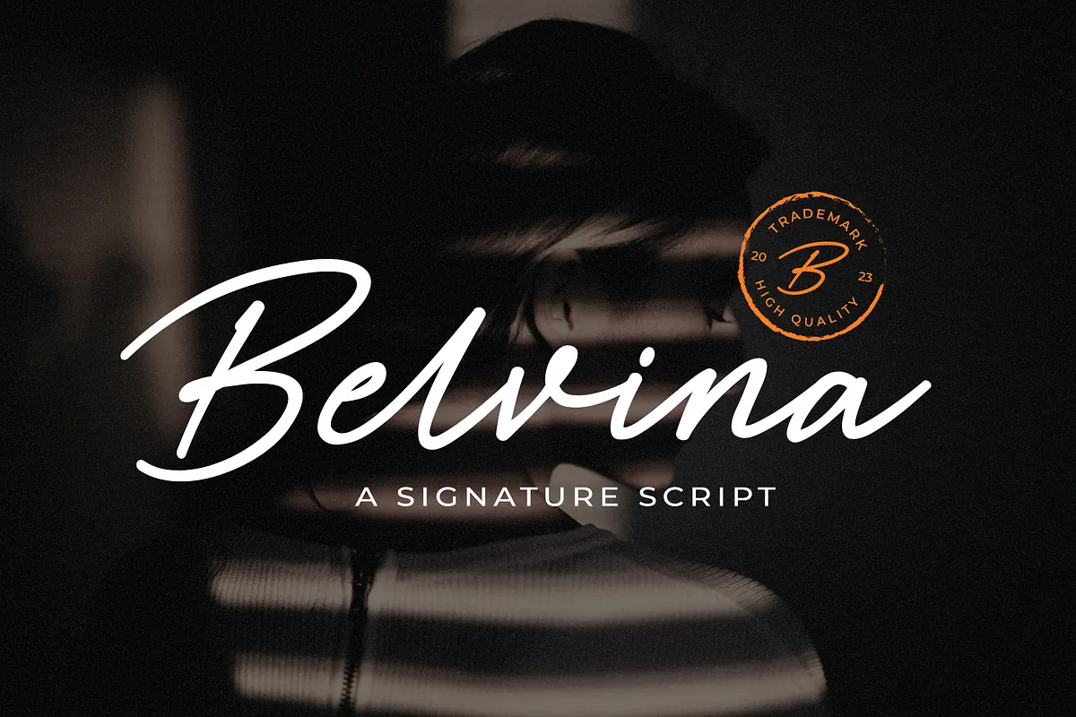 Belvina handwritten font cover
