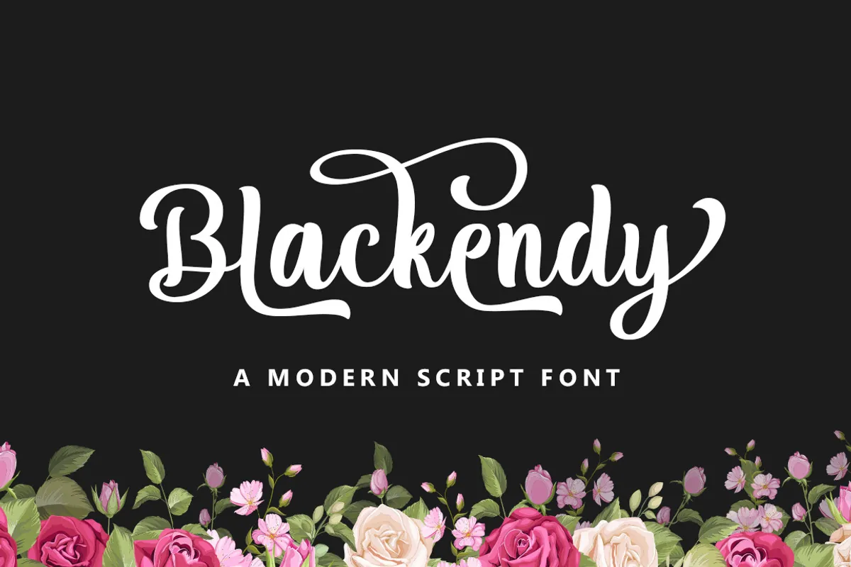 Blackendy script font cover
