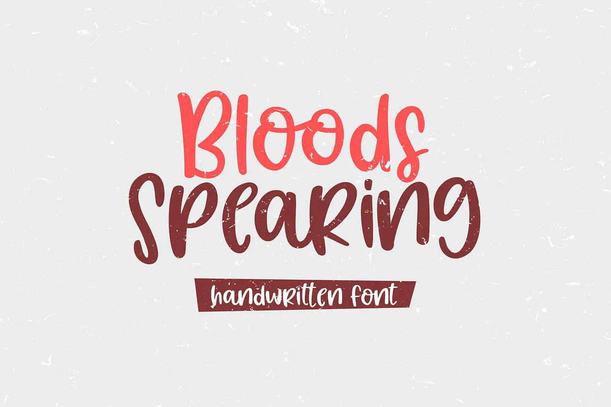 Bloods Spearing brush font cover