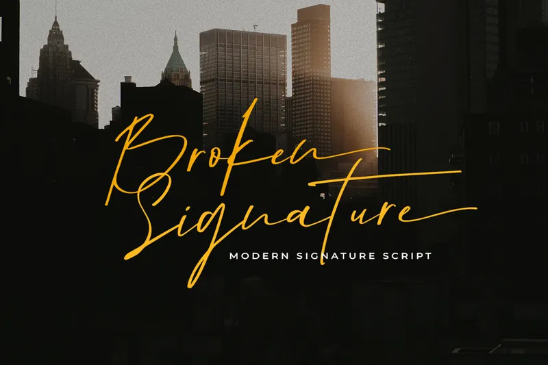 Broken Signature Handwritten font