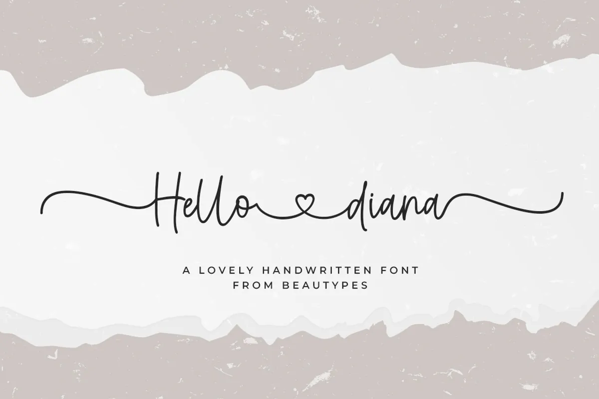Hello Diana handwritten font cover