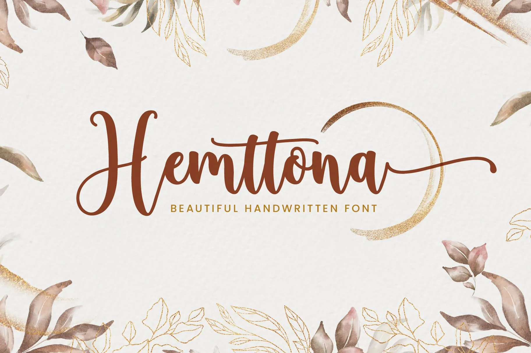 Hemttona brush font cover