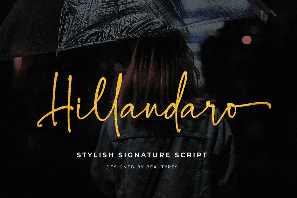 Hillandaro handwritten font cover