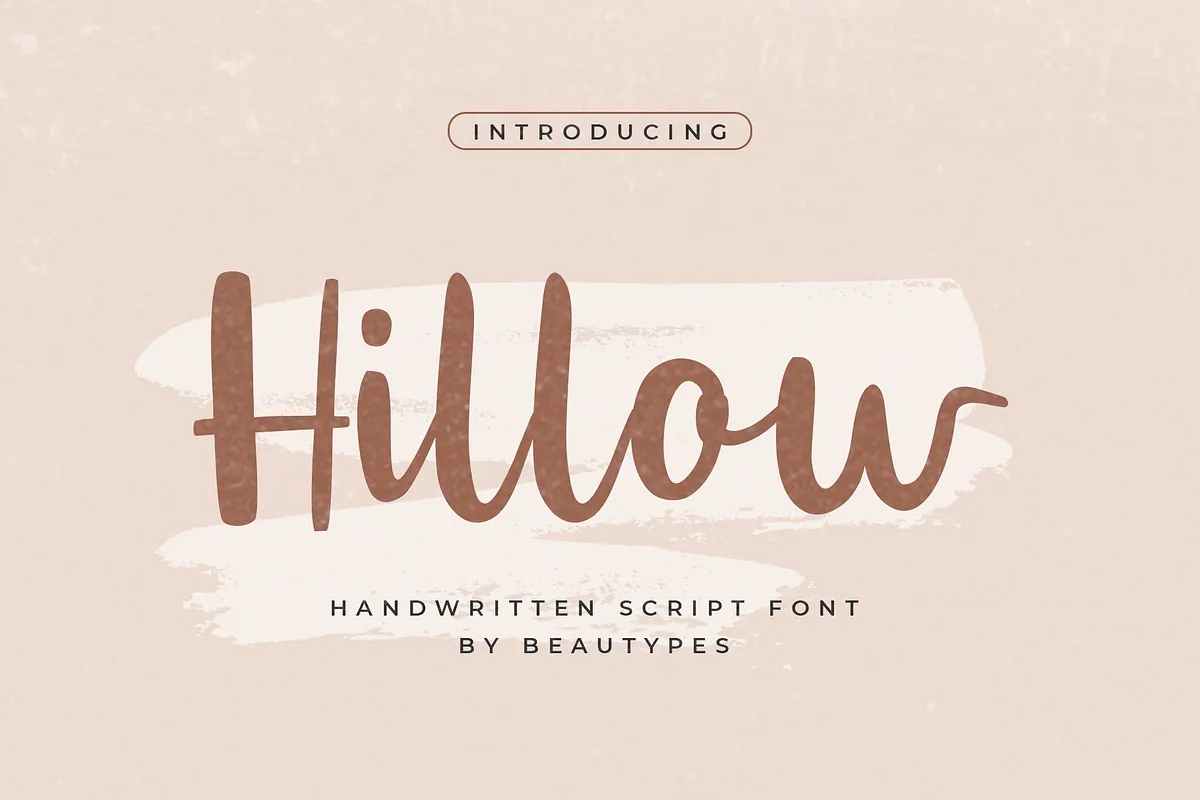Hillow Script brush font cover