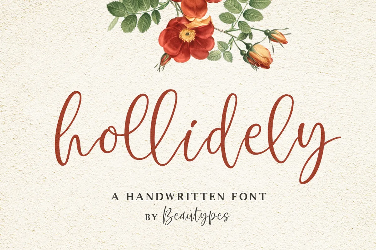 Hollidely handwritten font cover