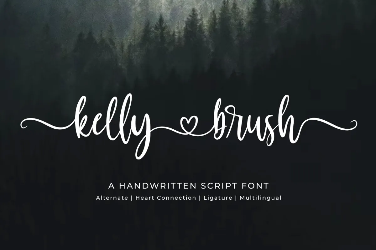 Kelly Brush brush font cover