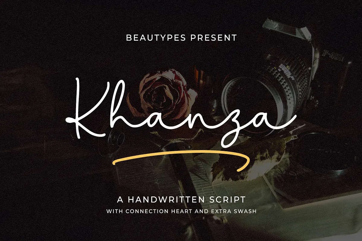 Khanza handwritten font cover