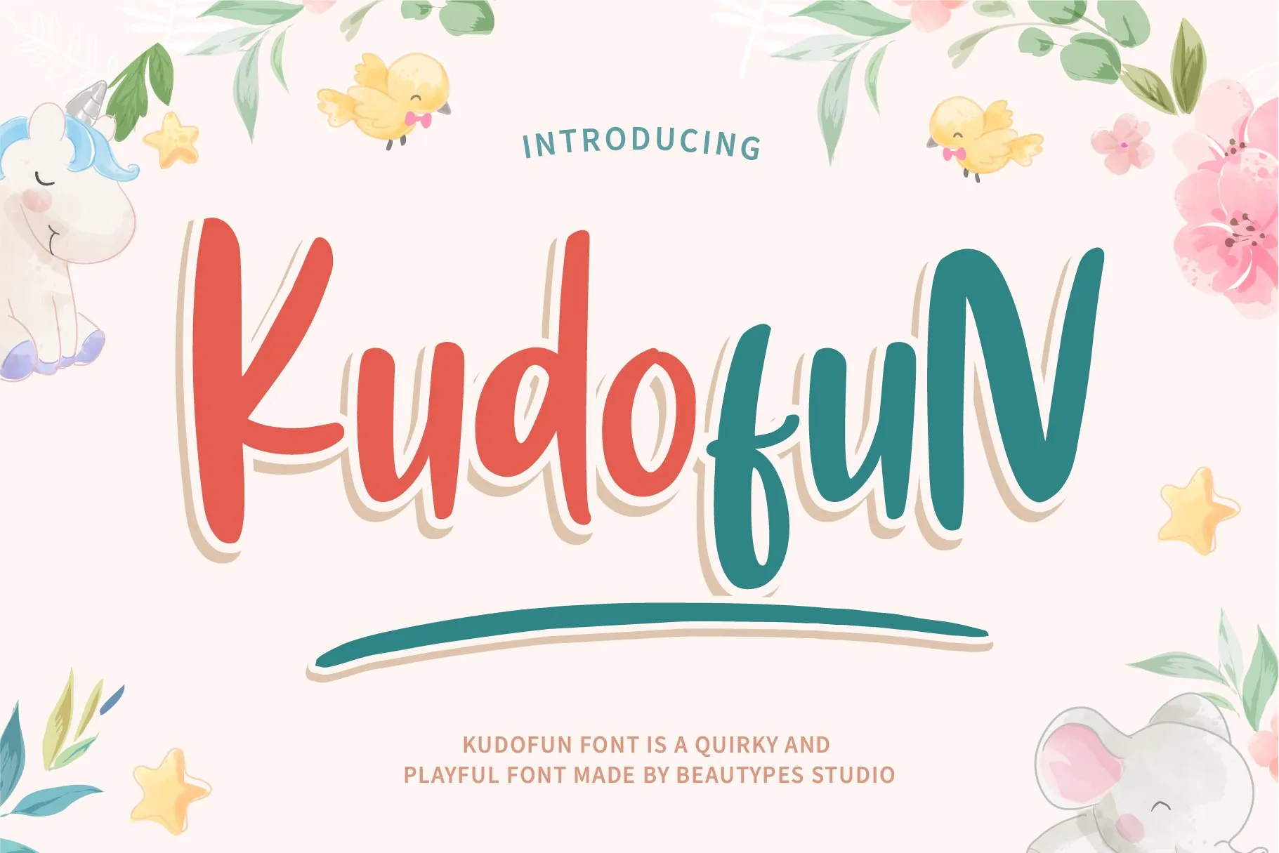 Kudofun handwritten font cover