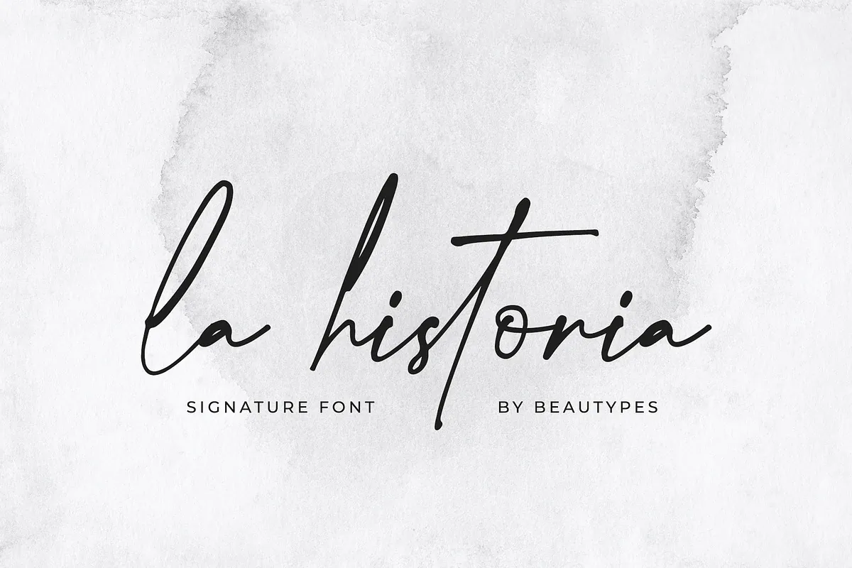 La Historia handwritten font cover