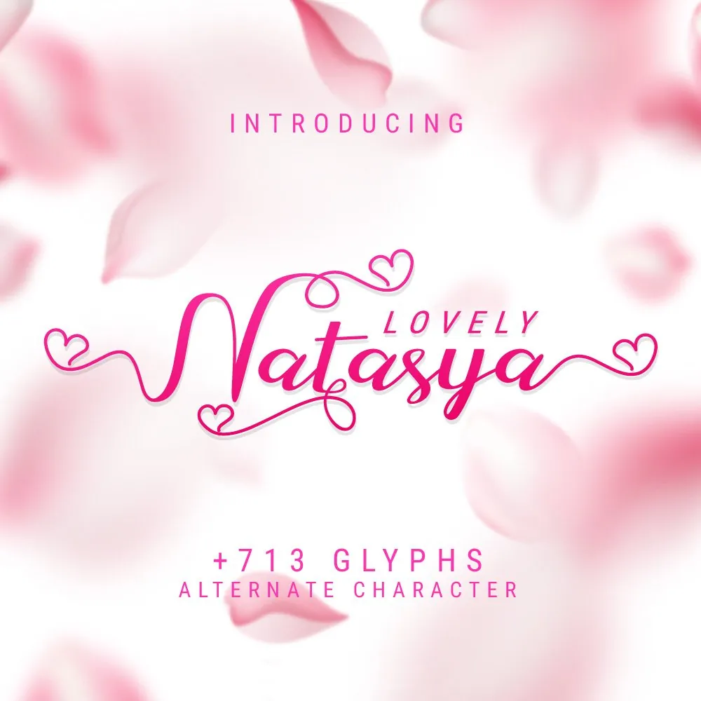 Lovely Natasya script font cover