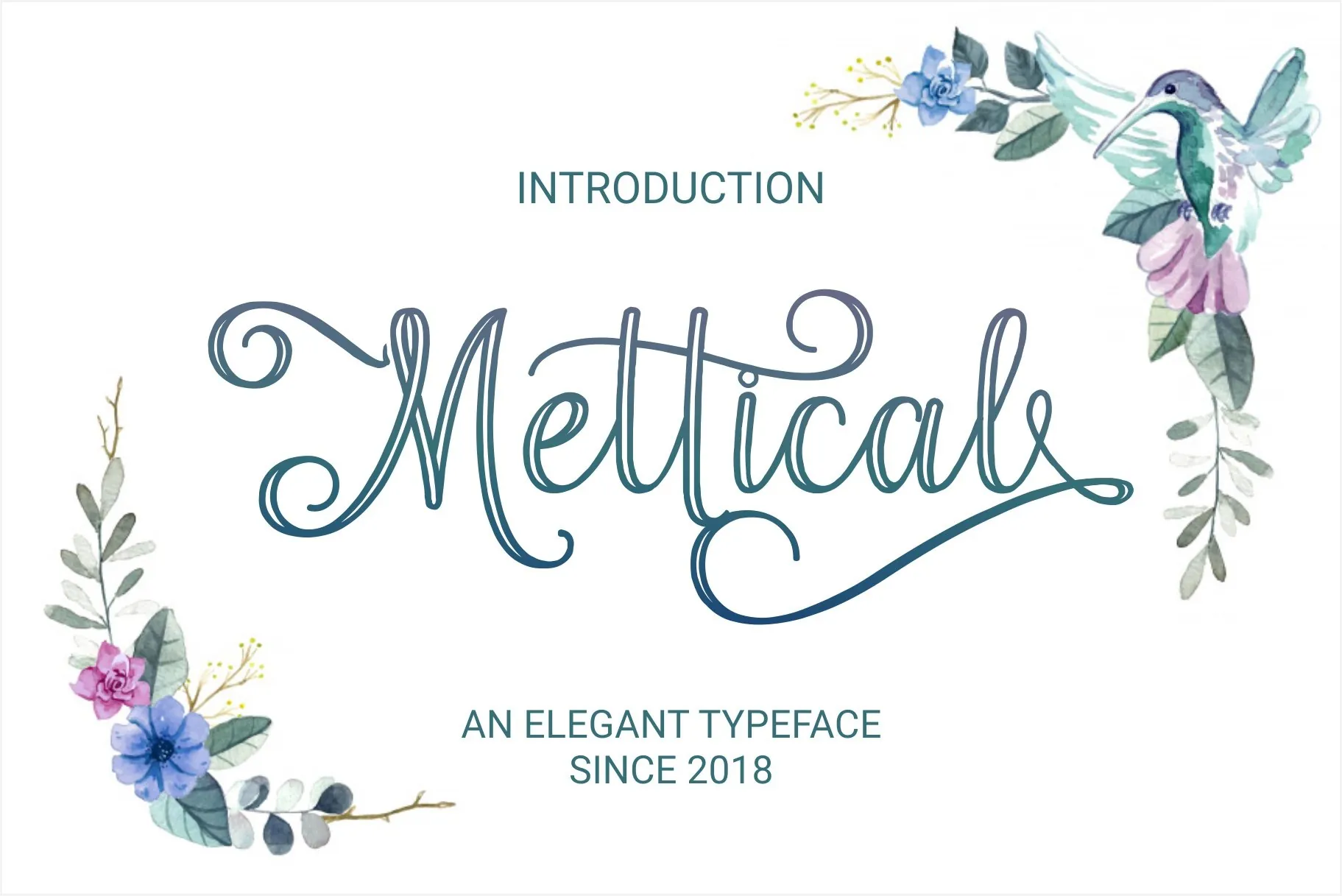 Mettical script font cover