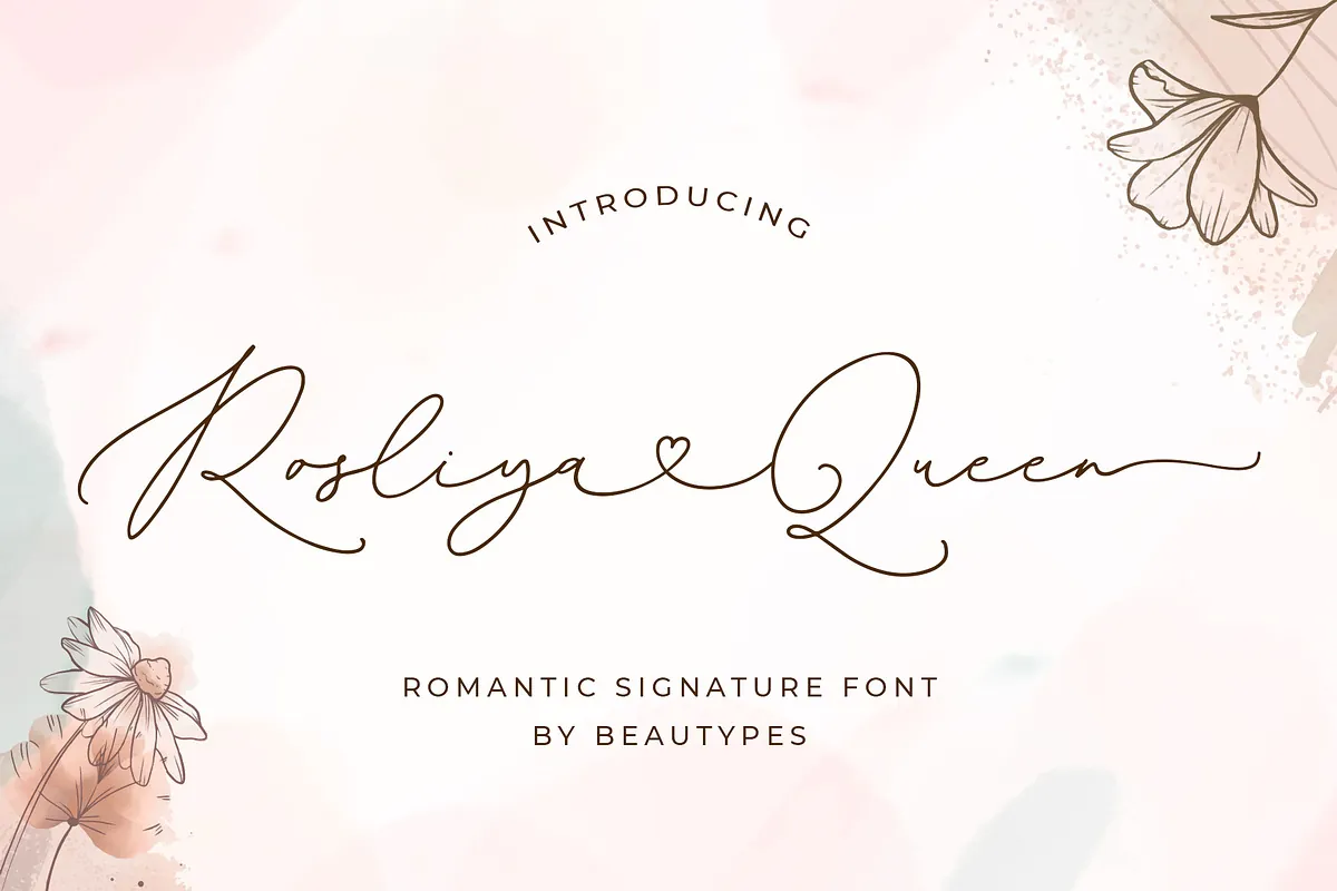 Rosliya Queen handwritten font cover