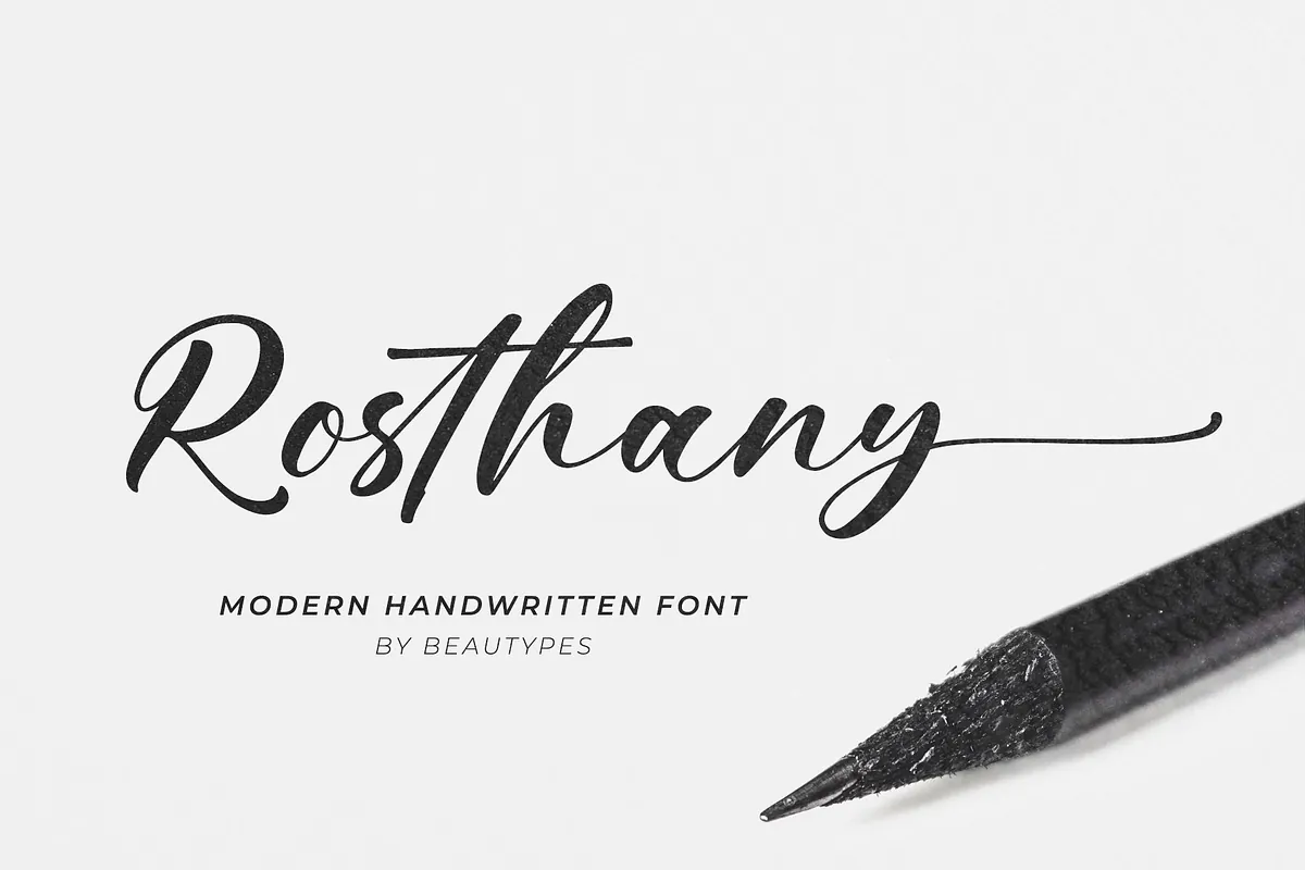 Rosthany handwritten font cover