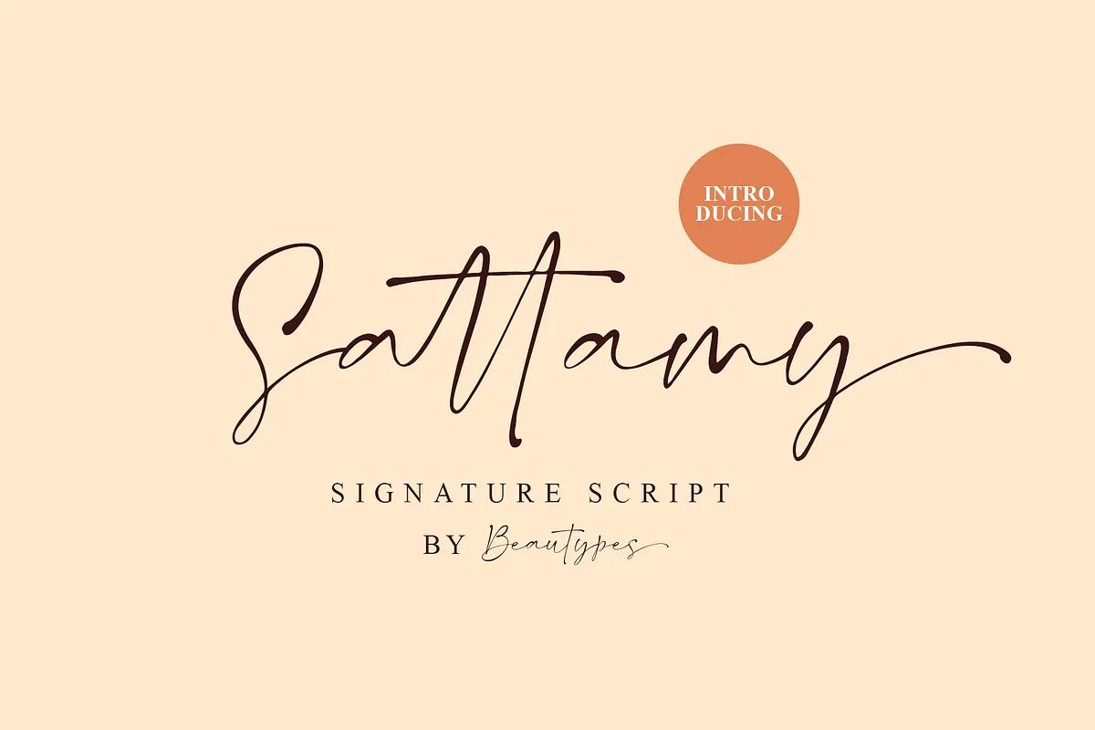 Sattamy Signature handwritten font cover