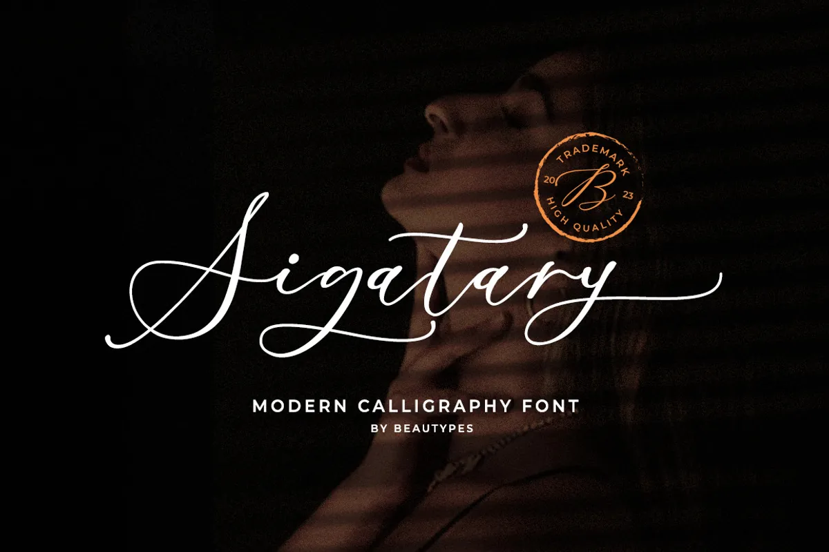 Sigatary handwritten font cover