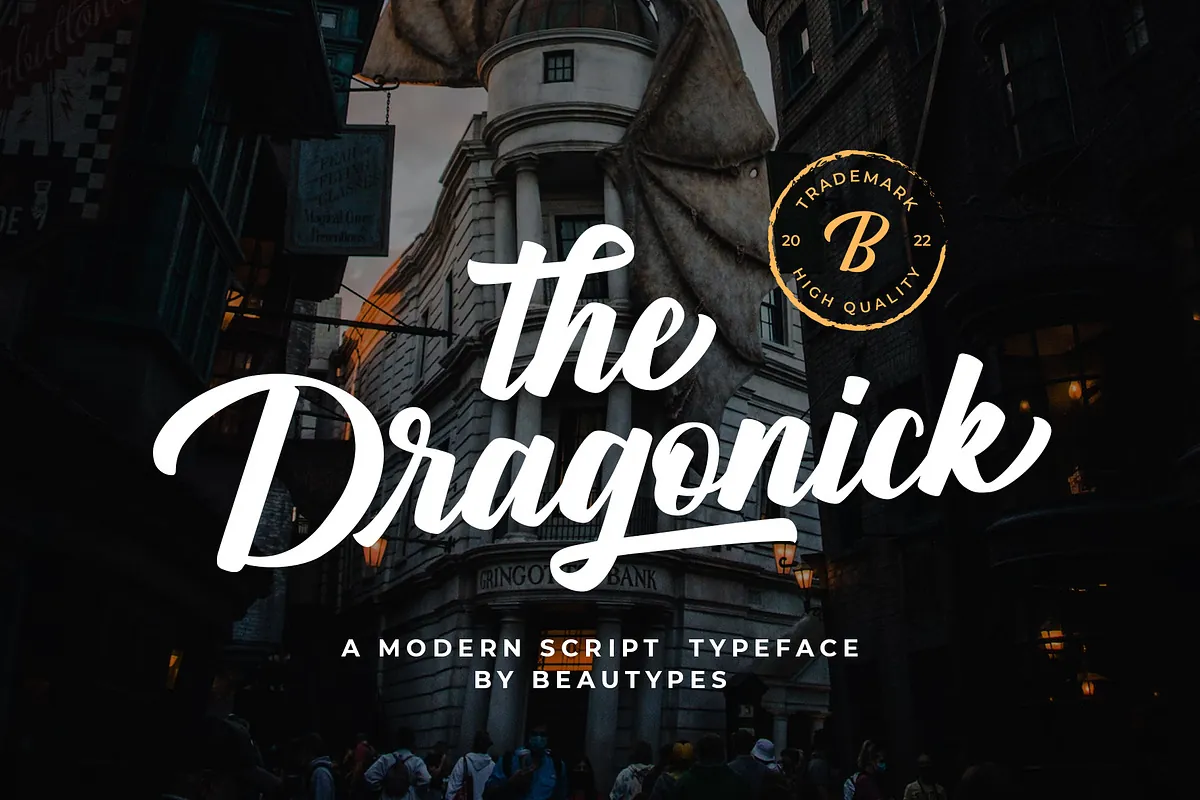 The Dragonick script font cover